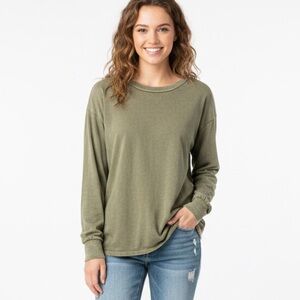 Aerie Olive Green Oversized Long Sleeve Shirt